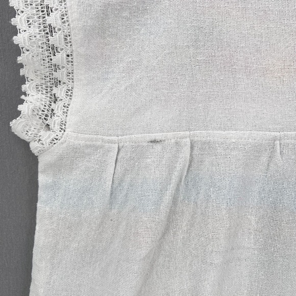 VINTAGE Mexican Huipil Embroidered Shirt Womens Small White Woven Round Neck - Picture 9 of 12